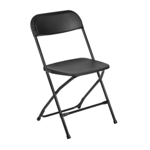 black folding chair