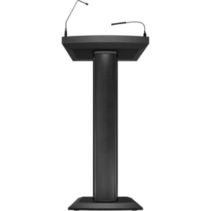 lectern with built in speaker, gooseneck mic and usb (black)